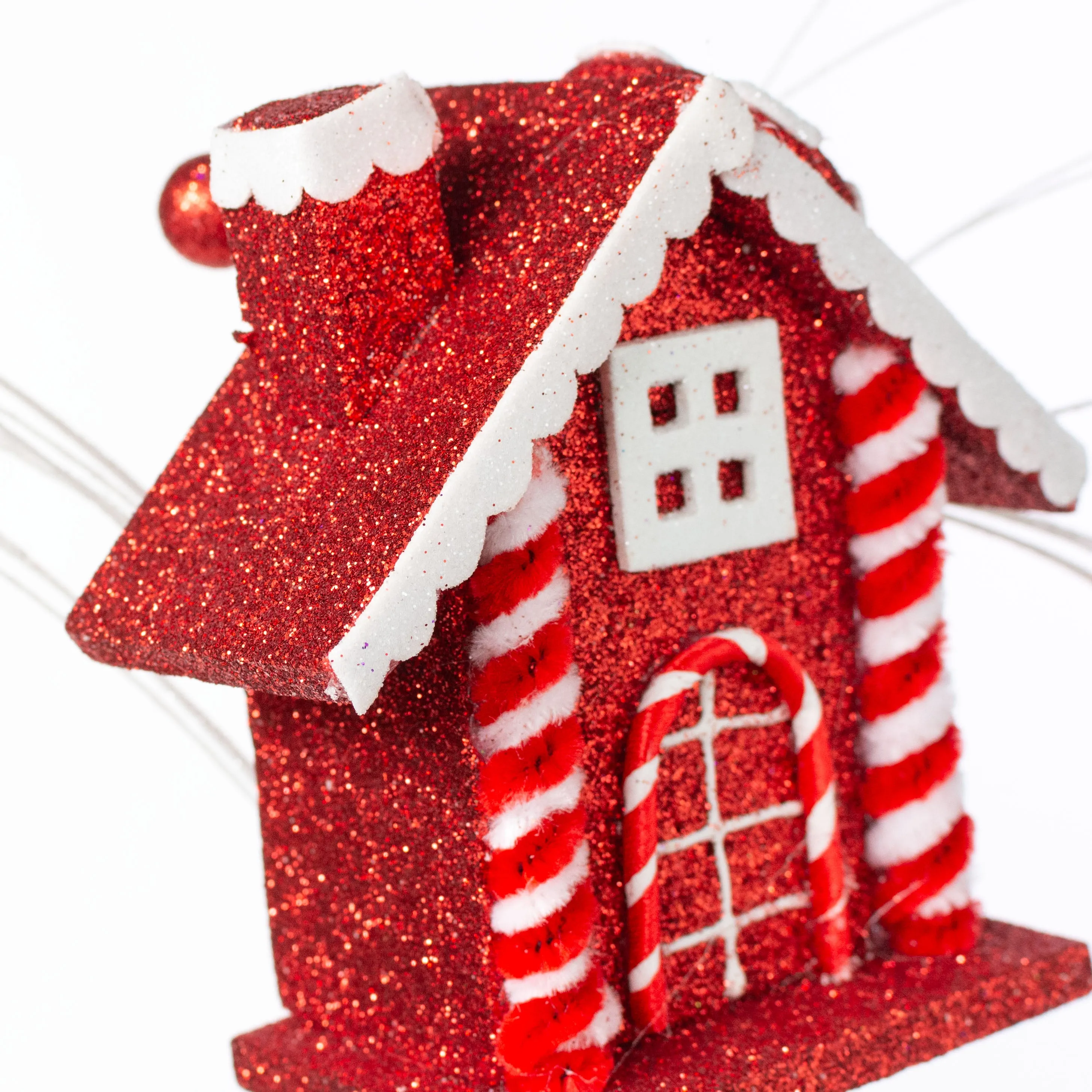 22" Peppermint Gingerbread House Spray