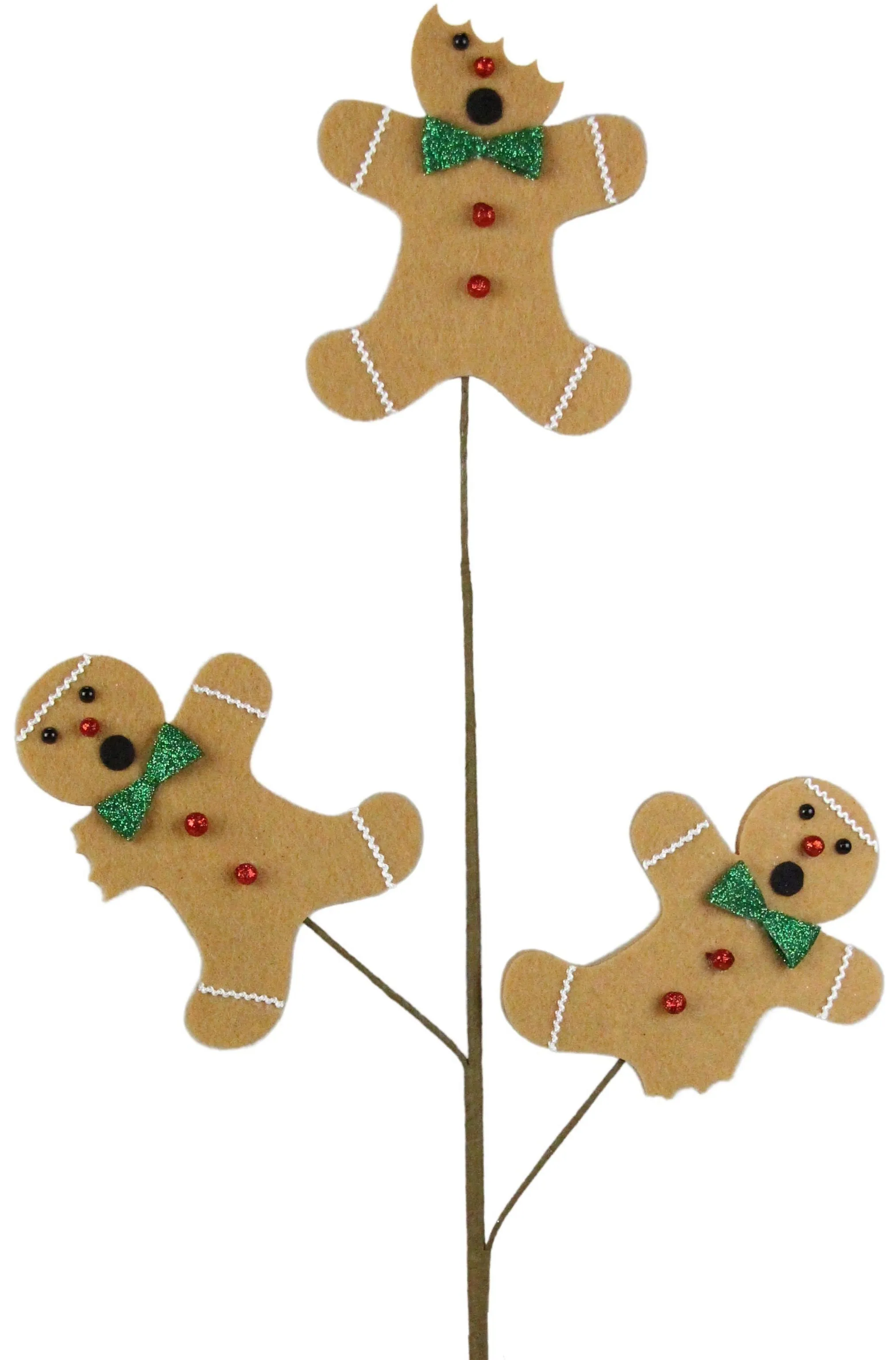 30" Bitten Gingerbread Men Pick Spray