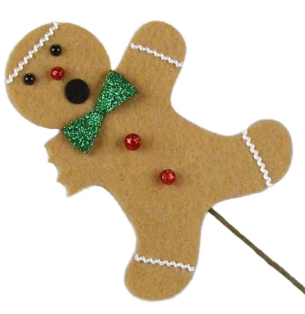 30" Bitten Gingerbread Men Pick Spray