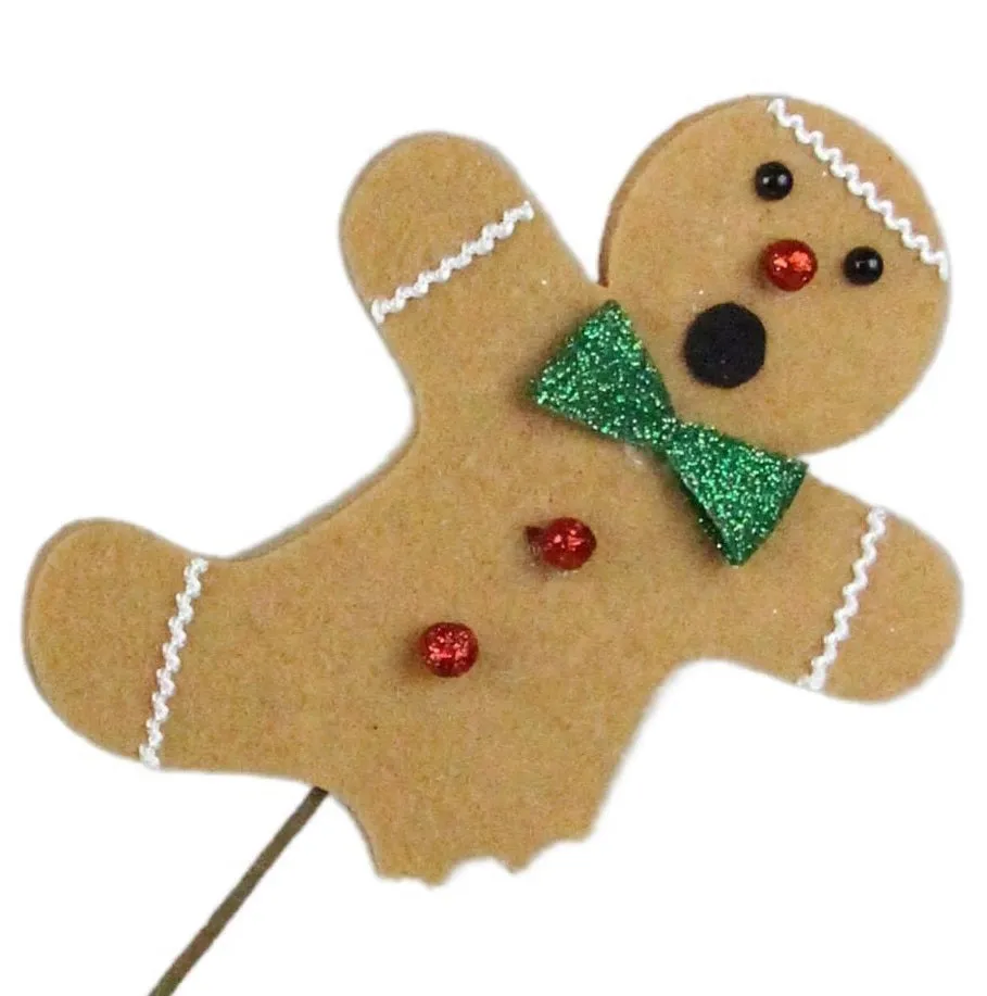 30" Bitten Gingerbread Men Pick Spray