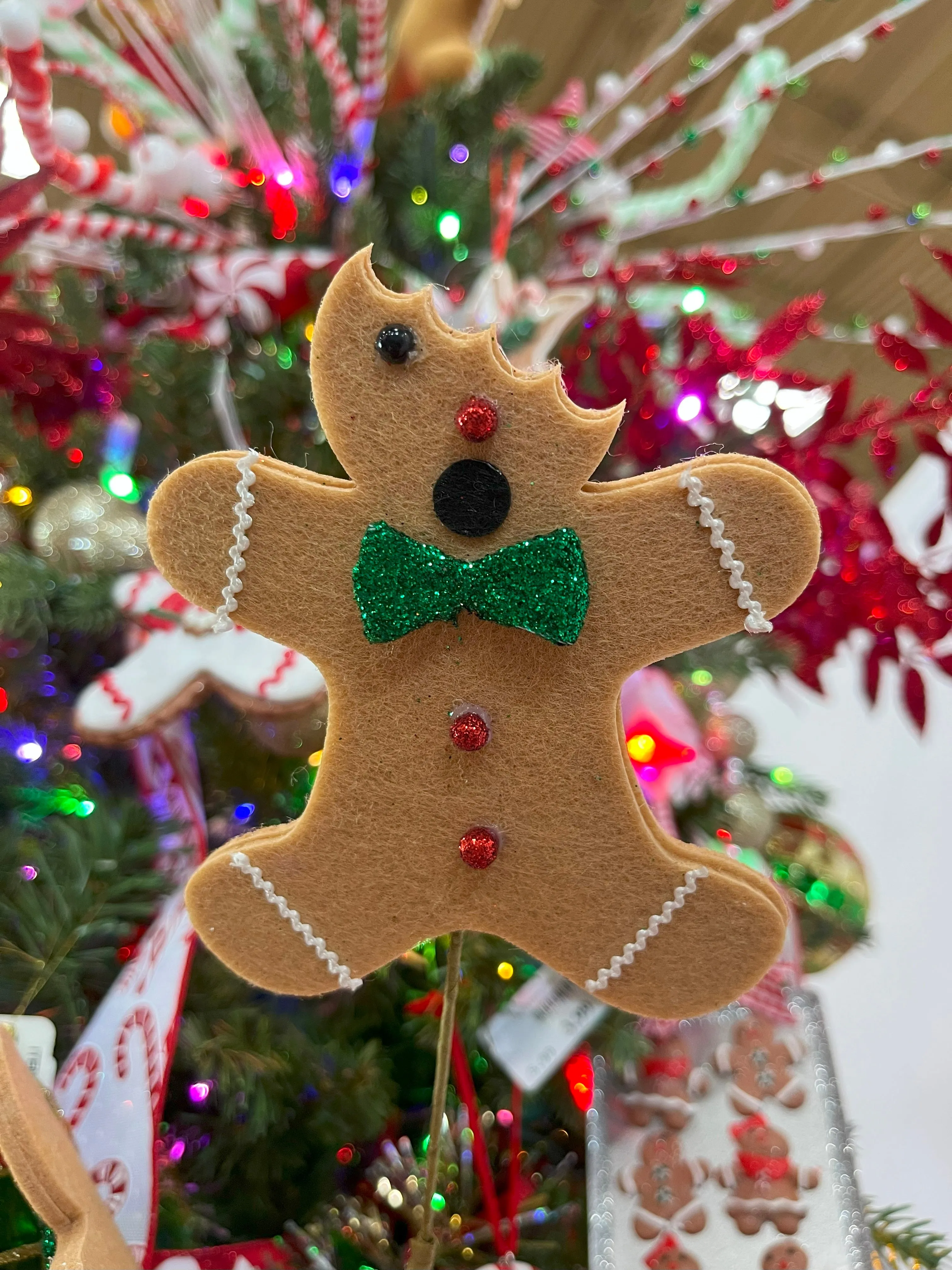 30" Bitten Gingerbread Men Pick Spray