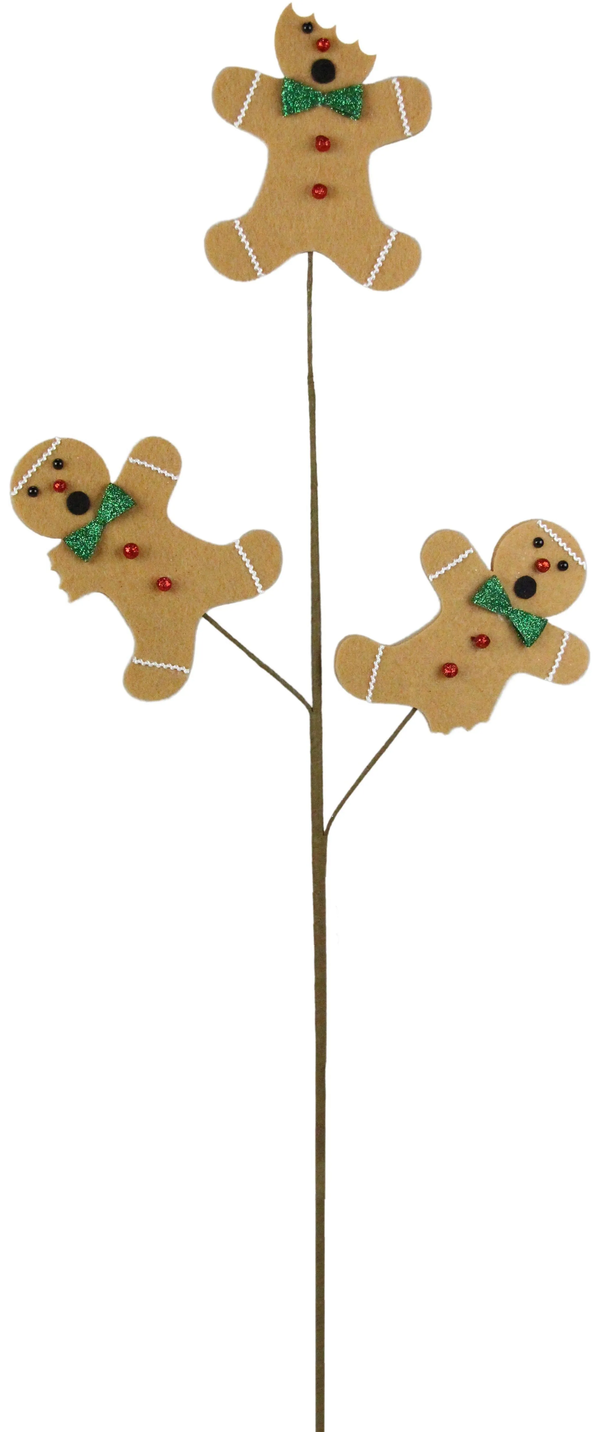 30" Bitten Gingerbread Men Pick Spray