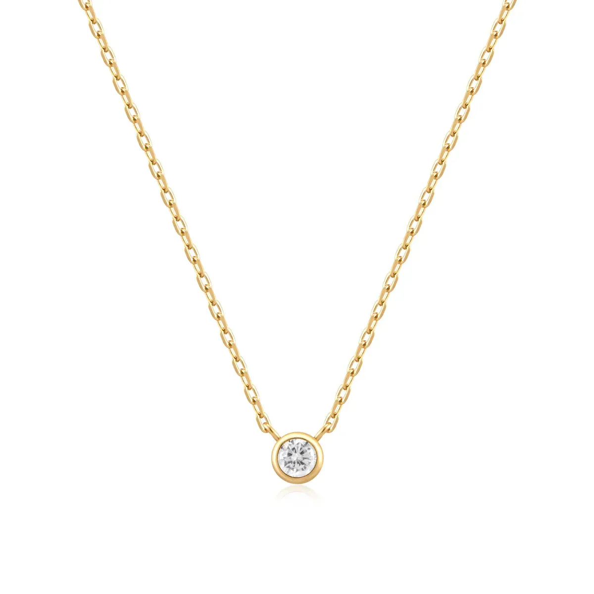 Ania Haie Gold Round Solitaire Cubic Zirconia Necklace