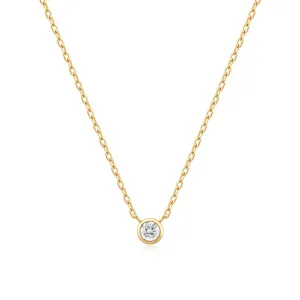 Ania Haie Gold Round Solitaire Cubic Zirconia Necklace