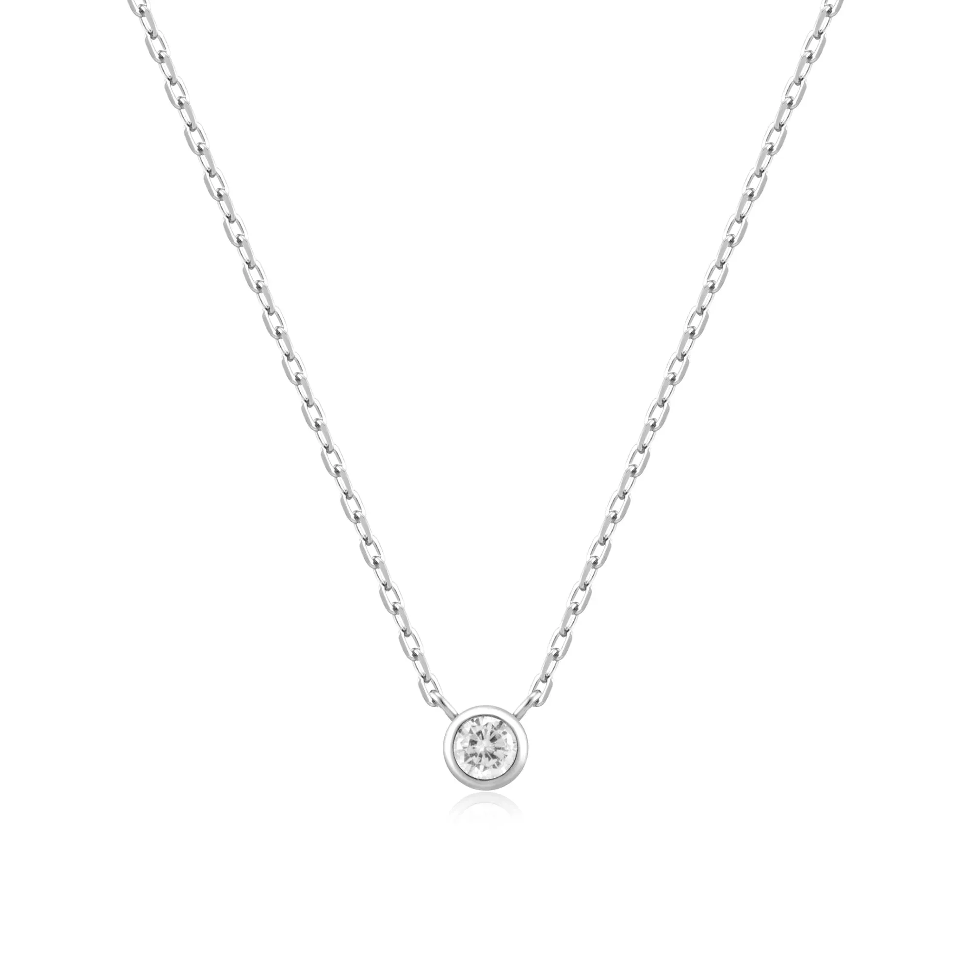 Ania Haie Silver Round Solitaire Cubic Zirconia Necklace