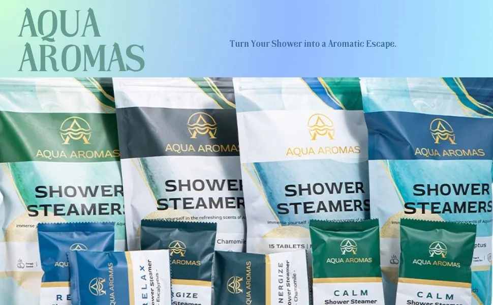 Aqua Aromas Shower Steamers - Aromatherapy Shower Bomb Steamers, 15 Pack