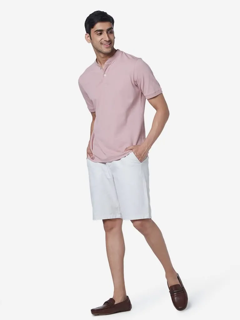 Ascot White Relaxed-Fit Cotton Shorts