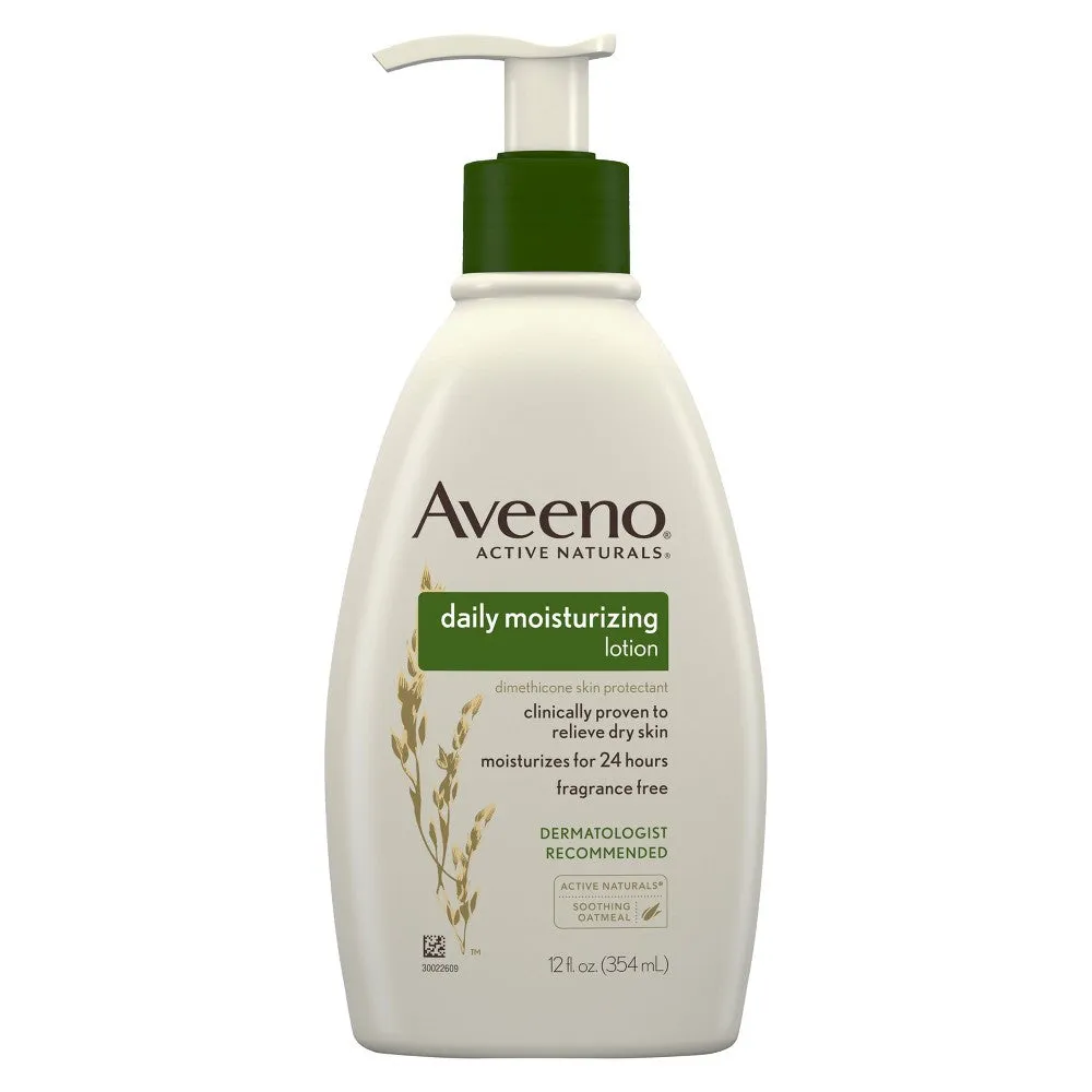 Aveeno Moisturizer 12 oz. Pump Bottle Lotion Unscented, 1 Count