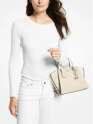 Avril Small Leather Top-Zip Satchel | 55487