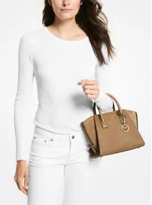 Avril Small Leather Top-Zip Satchel | 55487