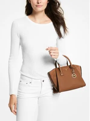 Avril Small Leather Top-Zip Satchel | 55487