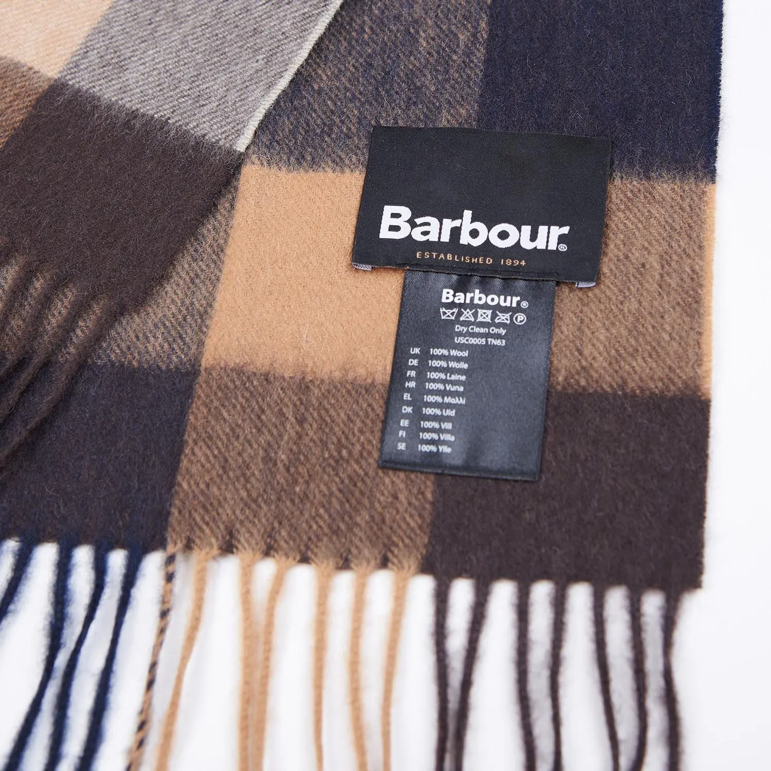 Barbour Large Tattersall Scarf in Autumn Dress