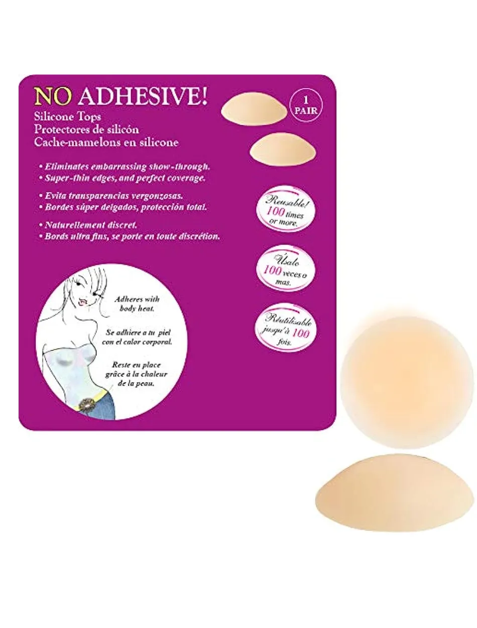 Braza Reusable No Adhesive Nipple Covers Beige 8cm | Bra Nipple Covers