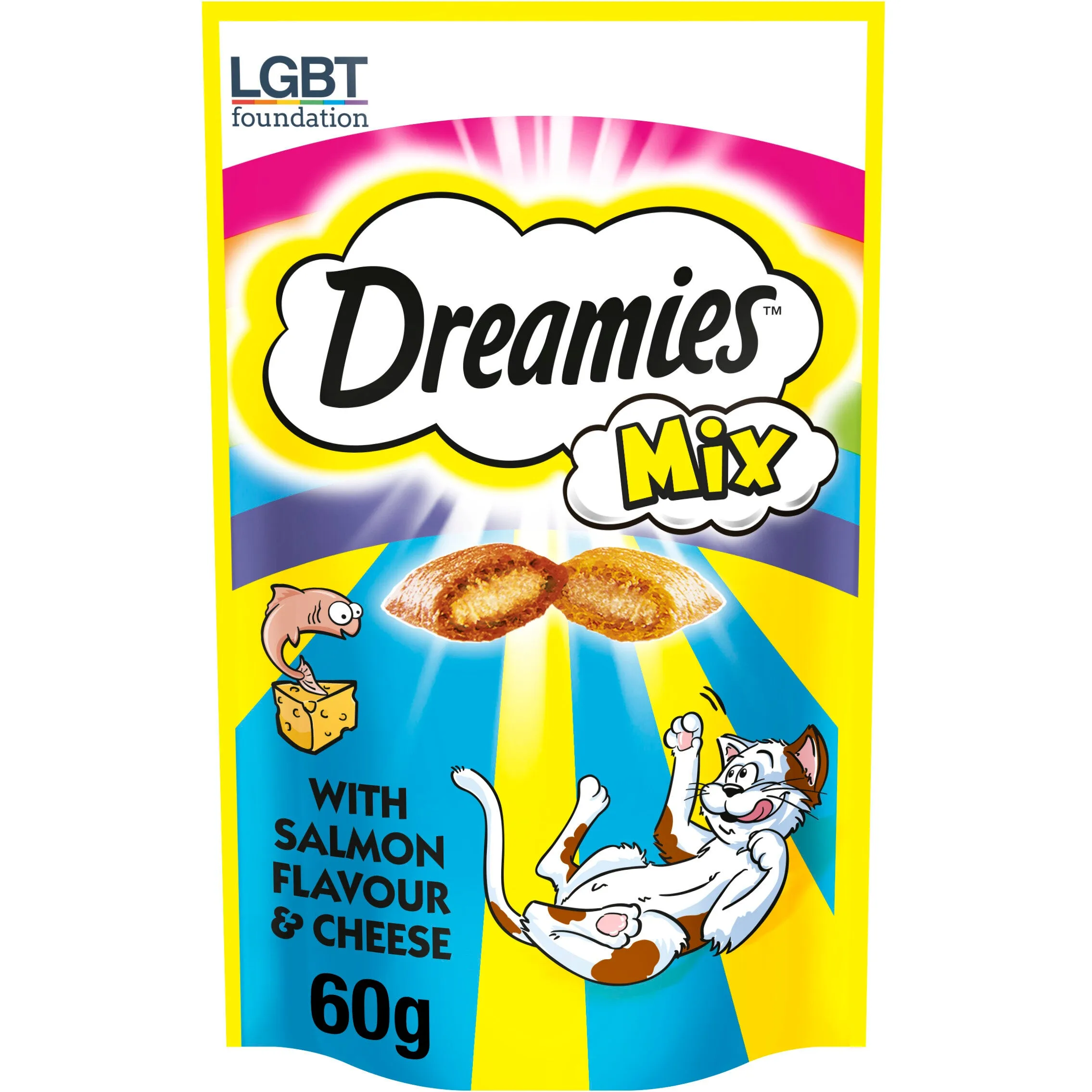 Dreamies Cat Treat Mix Salmon & Cheese 60g - Case of 8