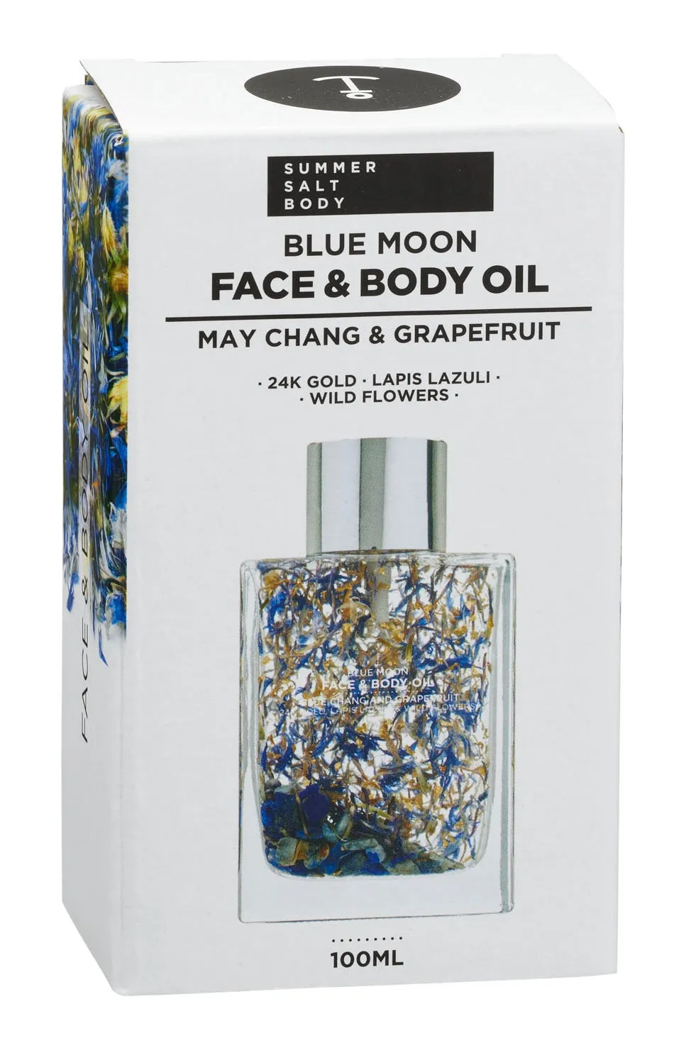 Face   Body Oil - 100ml - Gold Flakes, Blue Moon