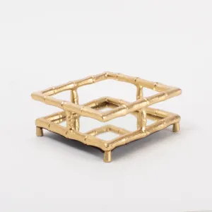 Gold Bamboo Cocktail Napkin Tray