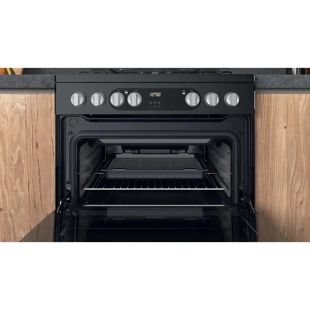 Hotpoint HDM67G9C2CSB 60cm Dual Fuel Cooker with Double Oven Black