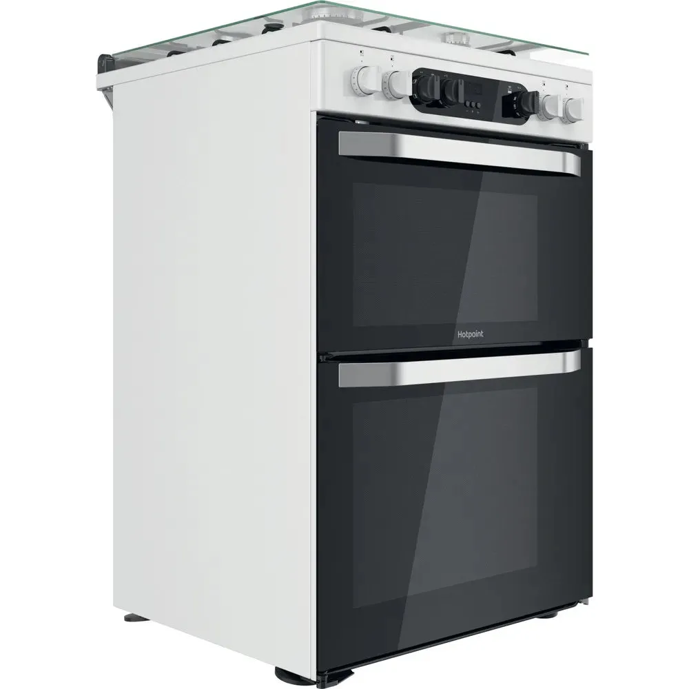 Hotpoint HDM67G9C2CW 60cm Dual Fuel Cooker with Double Oven White