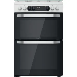 Hotpoint HDM67G9C2CW 60cm Dual Fuel Cooker with Double Oven White