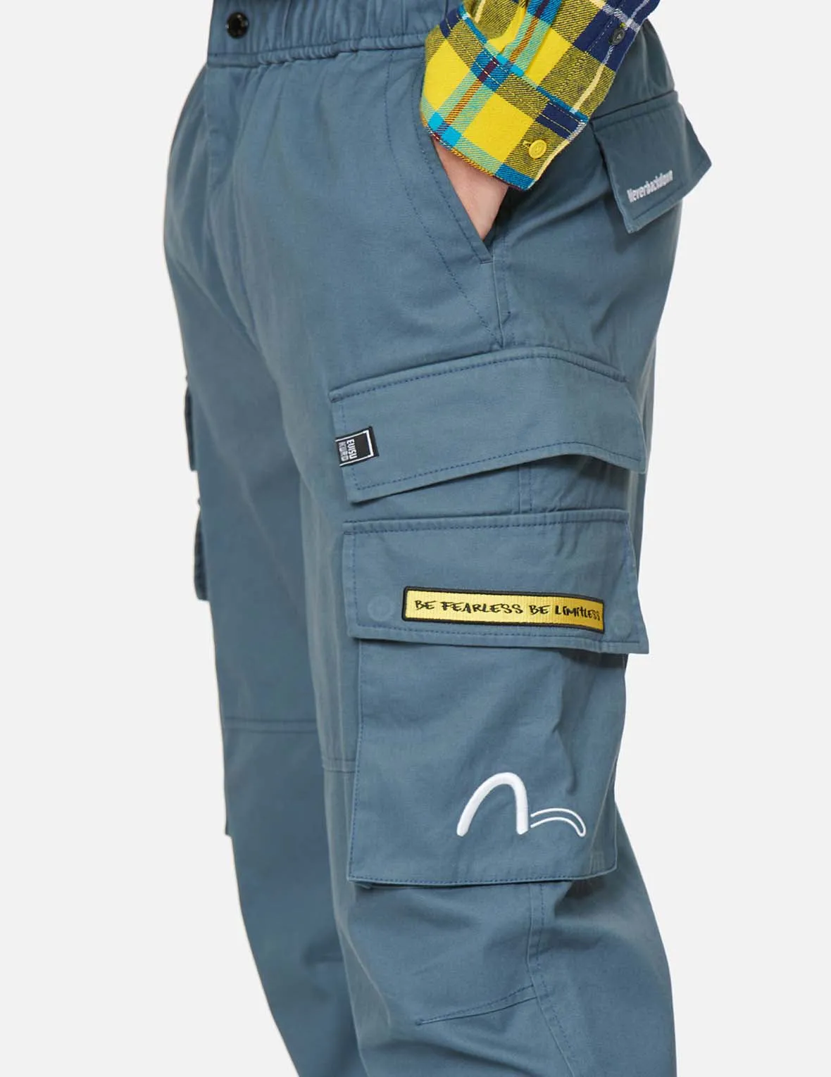 Logo and Seagull Embroidered Cargo Pants