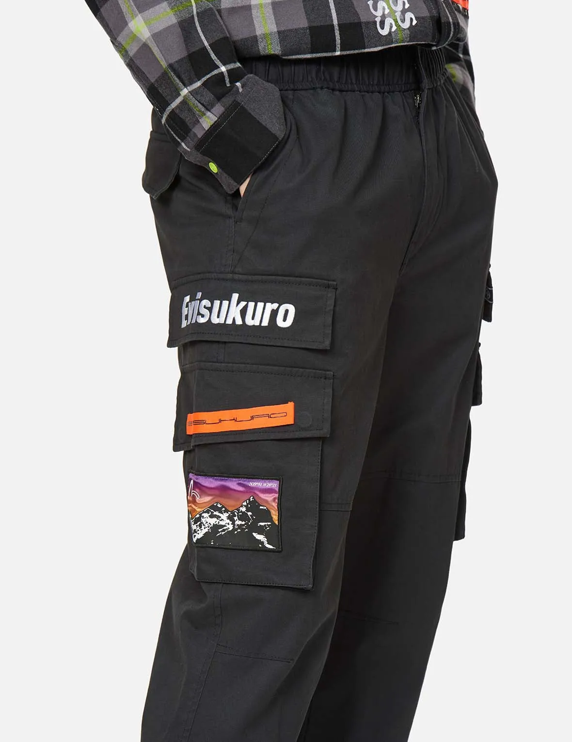 Logo and Seagull Embroidered Cargo Pants