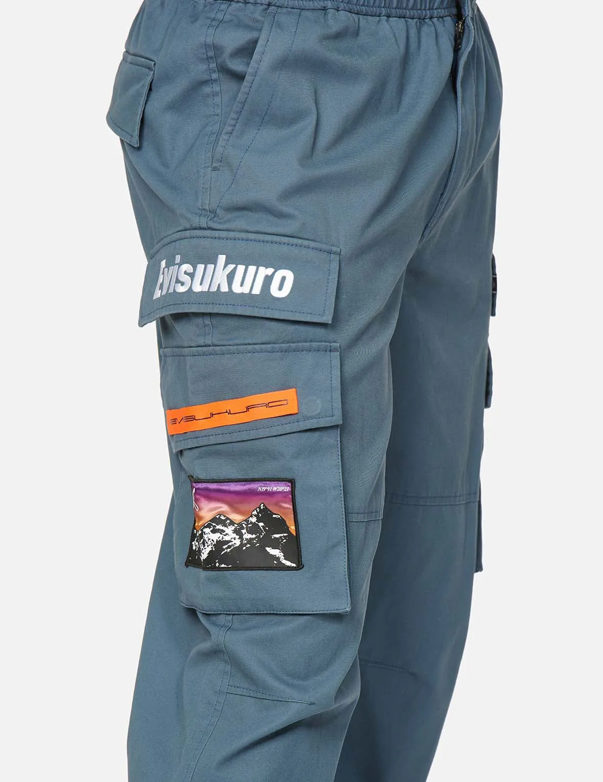 Logo and Seagull Embroidered Cargo Pants