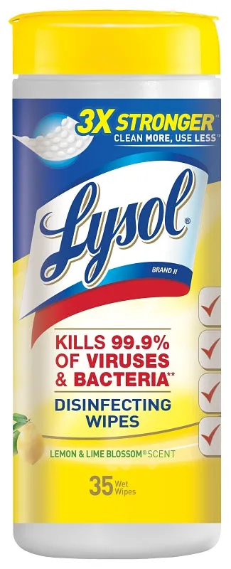 Lysol 1920081145 Disinfecting Wipes Can, Lemon Lime Blossom, Clear :EA: QUANTITY: 1