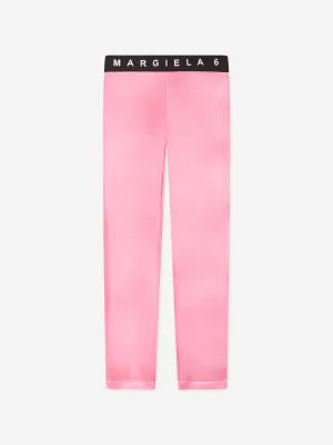 MM6 Maison Margiela Kids Logo Leggings in Pink