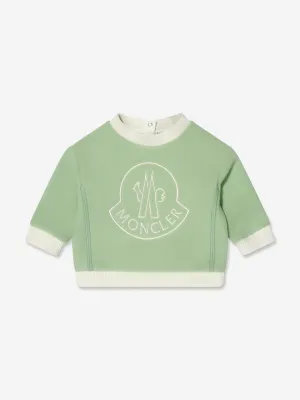 Moncler Enfant Baby Girls Logo Sweatshirt in Green