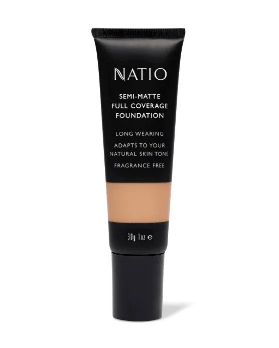 NATIO SEMI-MATTE FULL COVER FOUNDATION HAZELNUT