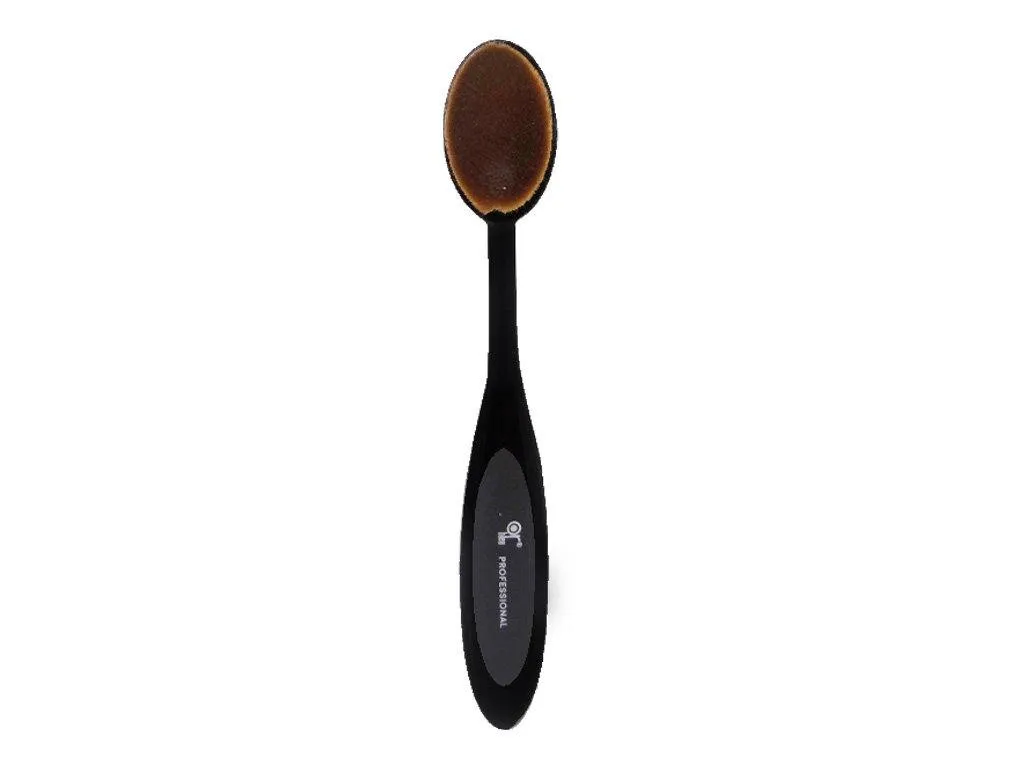 Or Bleu Curved Makeup Brush With Oval Head