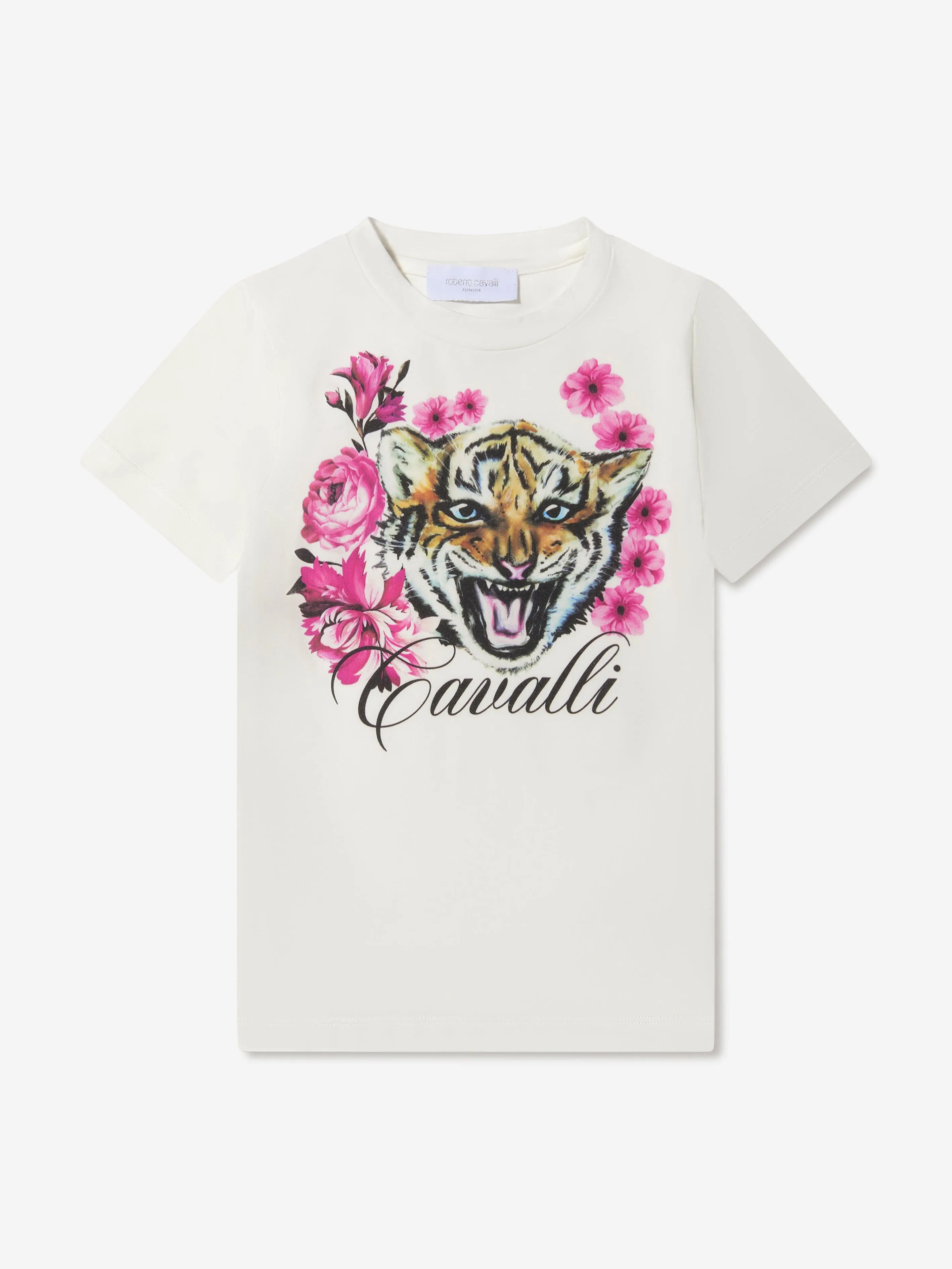 Roberto Cavalli Girls Cotton Jersey Tiger T-Shirt