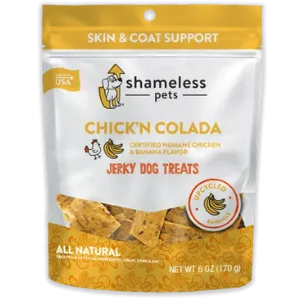 Shameless Pets Chick'n Colada Jerky Bites for Dogs, 5oz