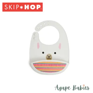 Skip Hop Zoo Fold & Go Silicone Bib - Llama