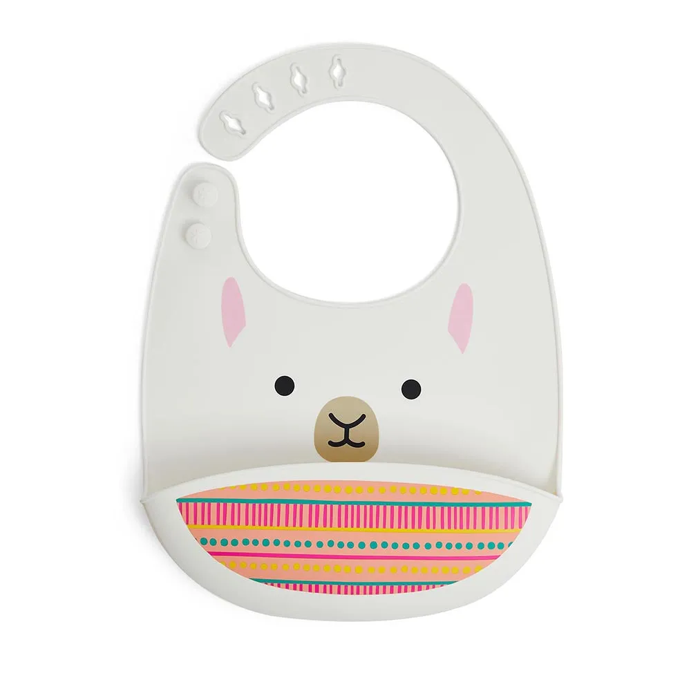 Skip Hop Zoo Fold & Go Silicone Bib - Llama