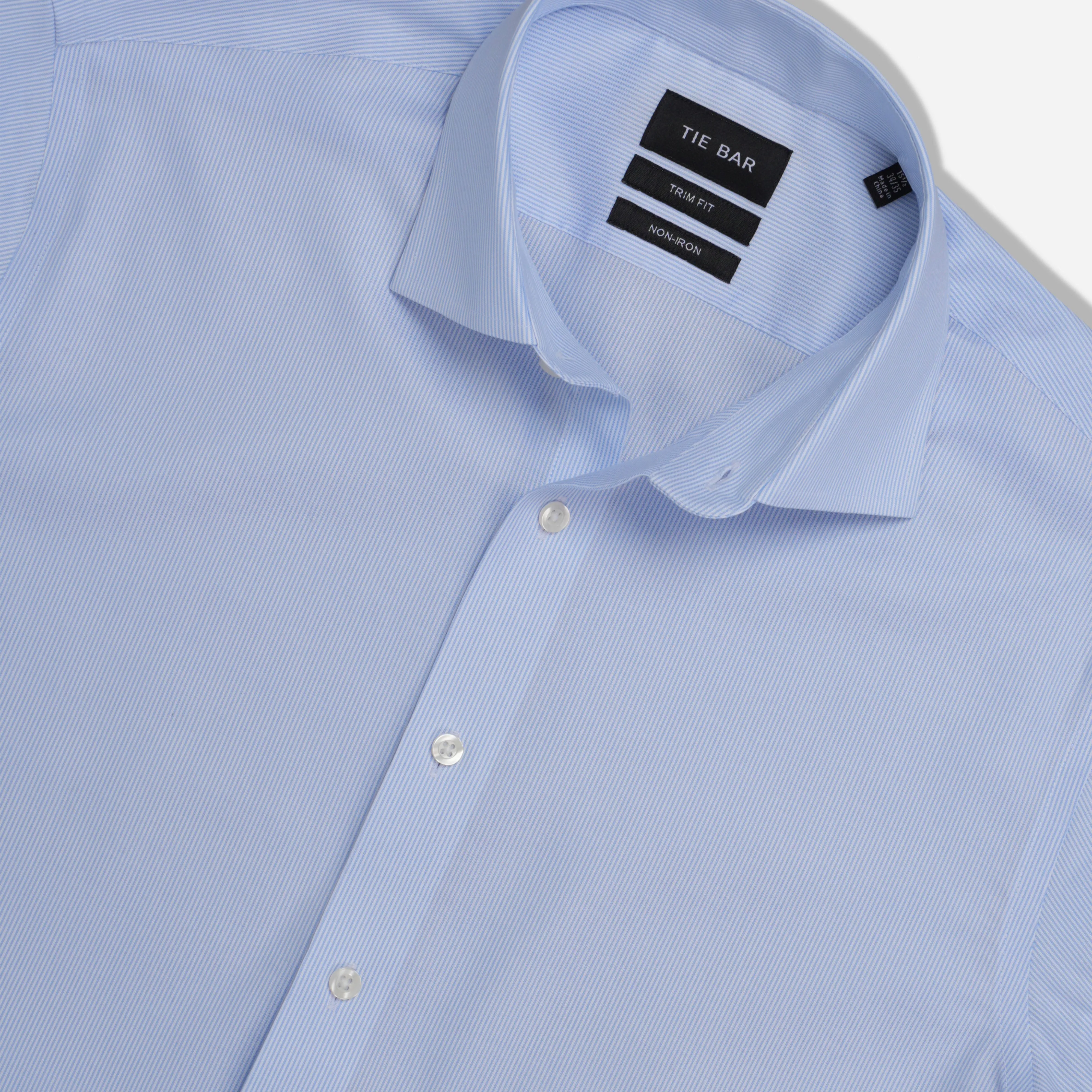 Textured Micro Stripe Light Blue Non-Iron Dress Shirt