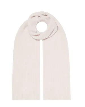 Unisex Ribbed Cashmere Scarf Frost White