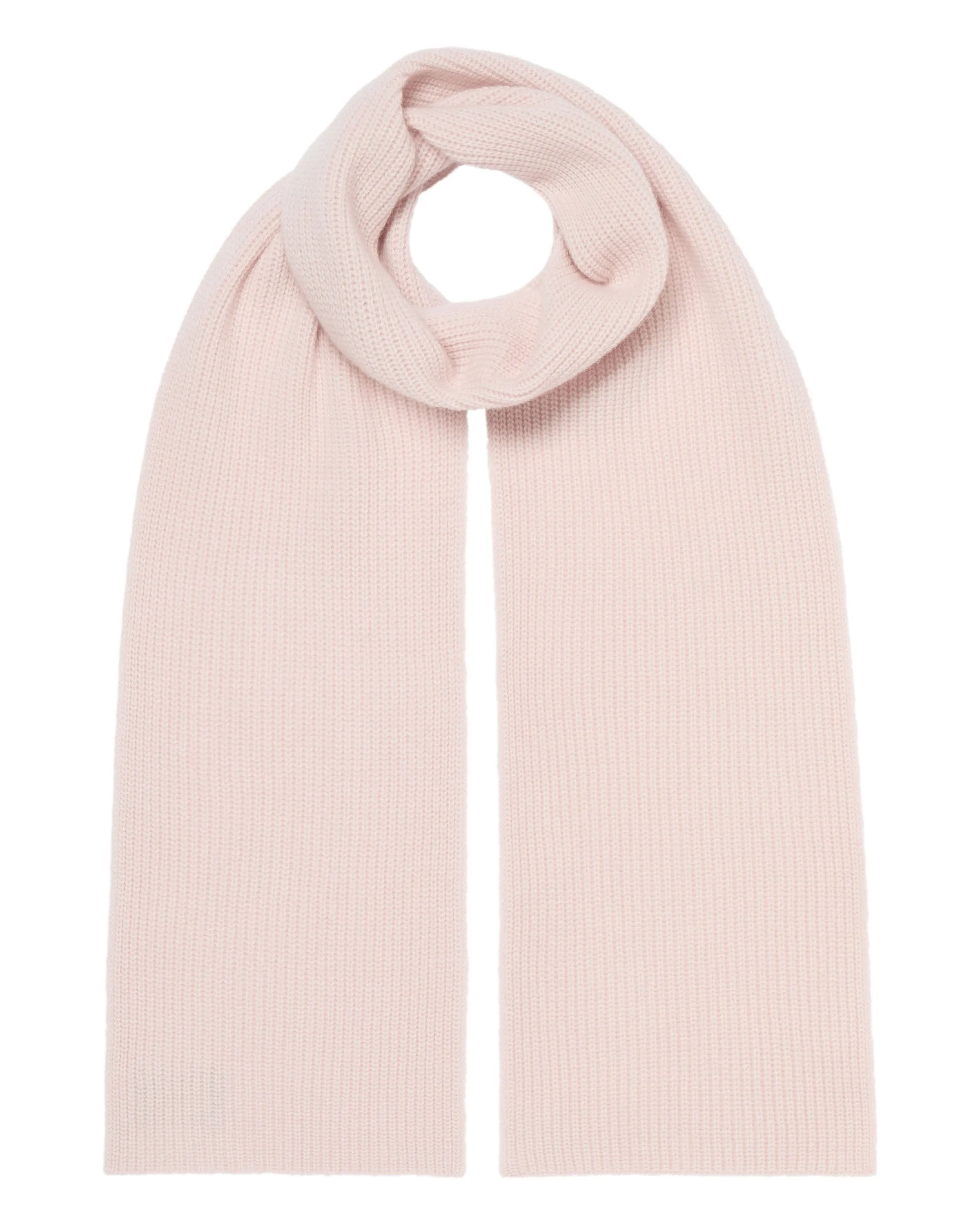 Unisex Ribbed Cashmere Scarf Quartz Pink