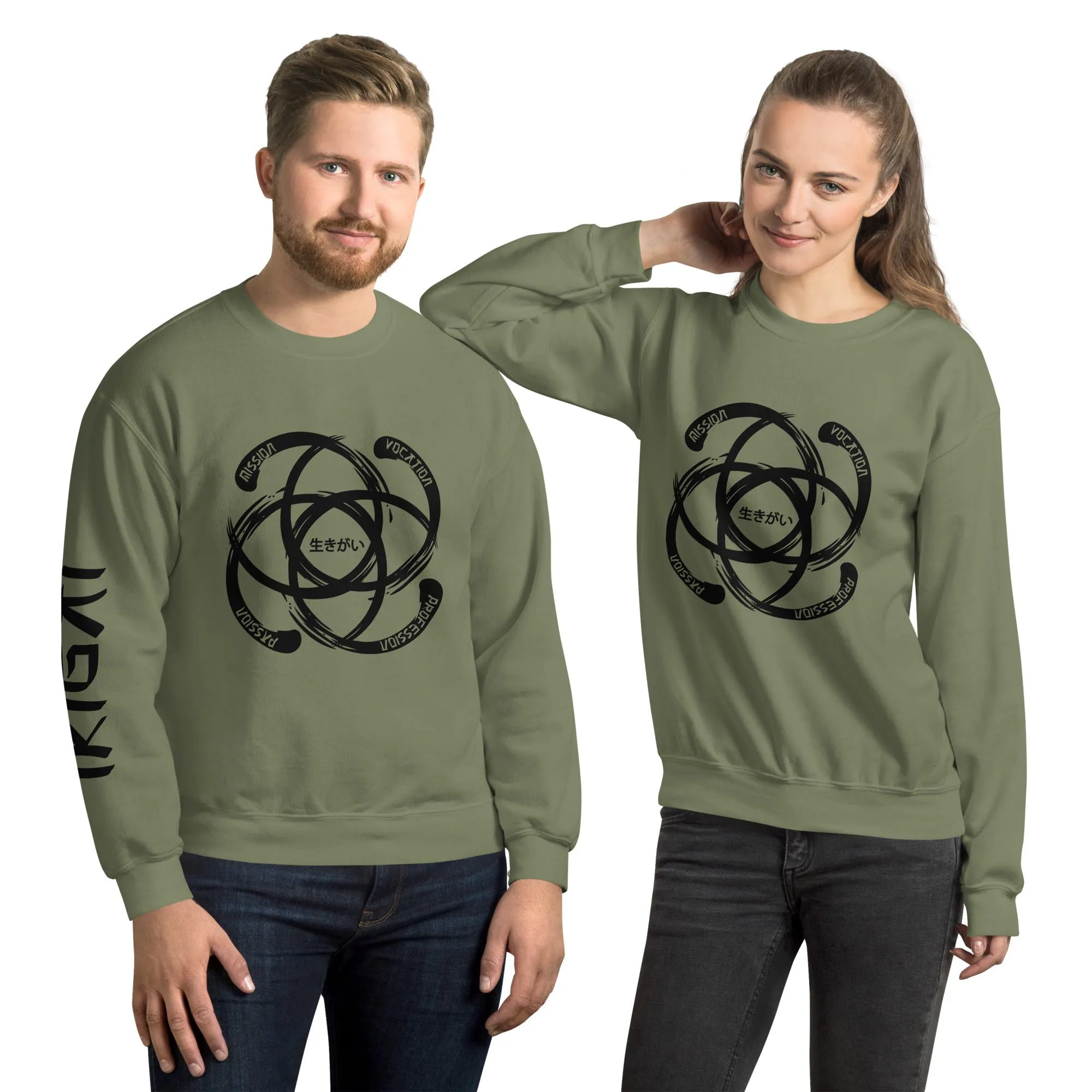 Unisex Sweatshirt - Ikigai Digital Print Design by Los Gusanos | Custom Graphic Sweatshirt for Men & Women