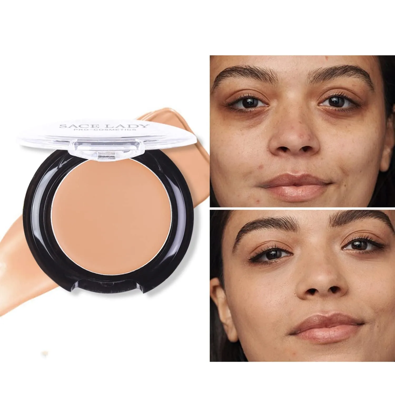 Waterproof Full Coverage Concealer Kit with Primer Sponge for Flawless Skin & Dark Circle Coverage